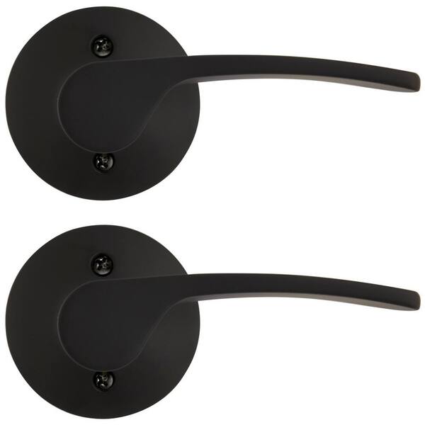 Defiant Kensington Matte Black Right Handed Dummy Door Lever (2-Pack)