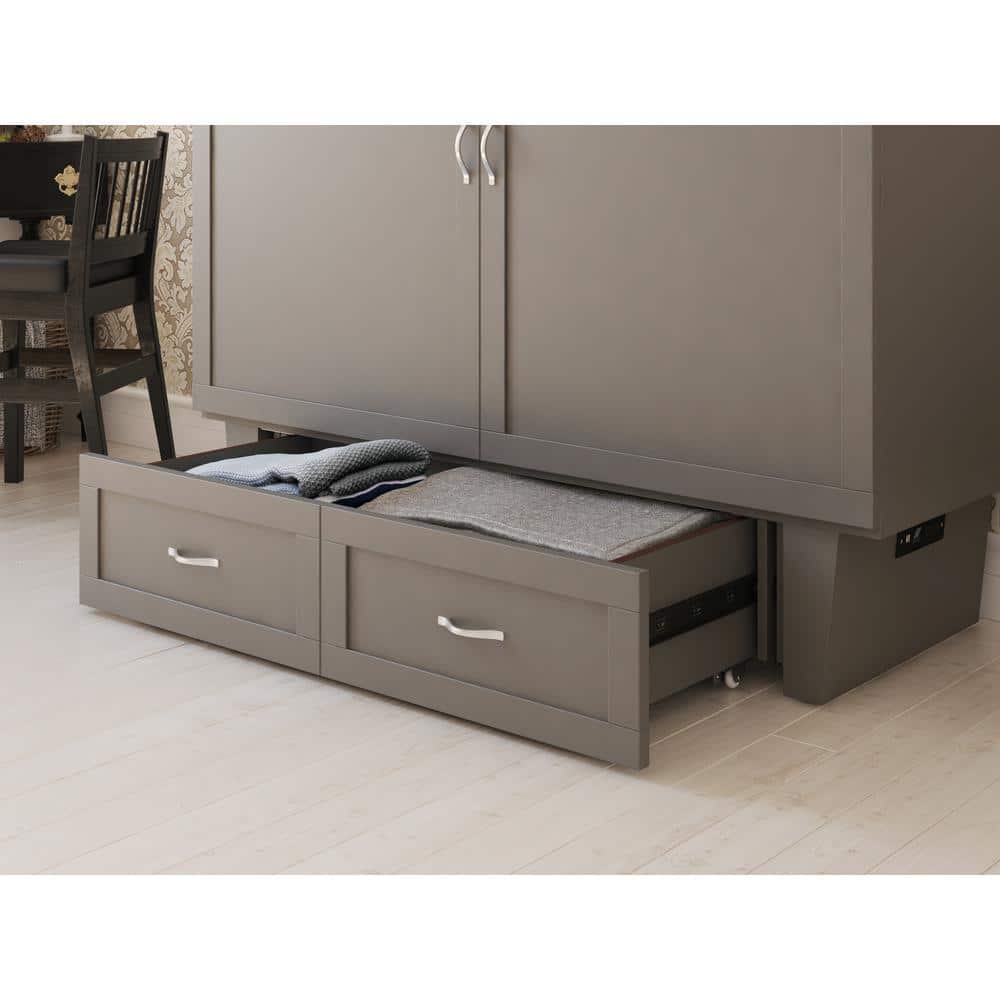Espresso Queen Murphy Bed Chest with Single Drawer
