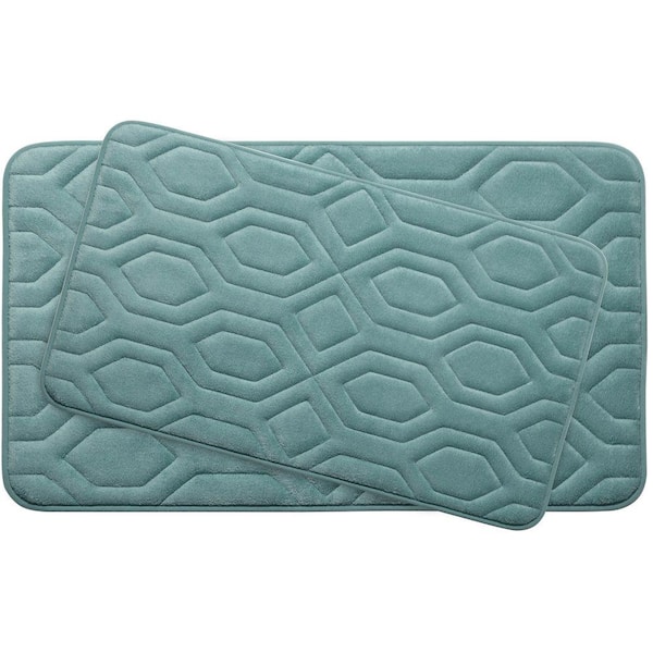 BounceComfort Turtle Shell Marine Blue Memory Foam 2-Piece Bath Mat Set