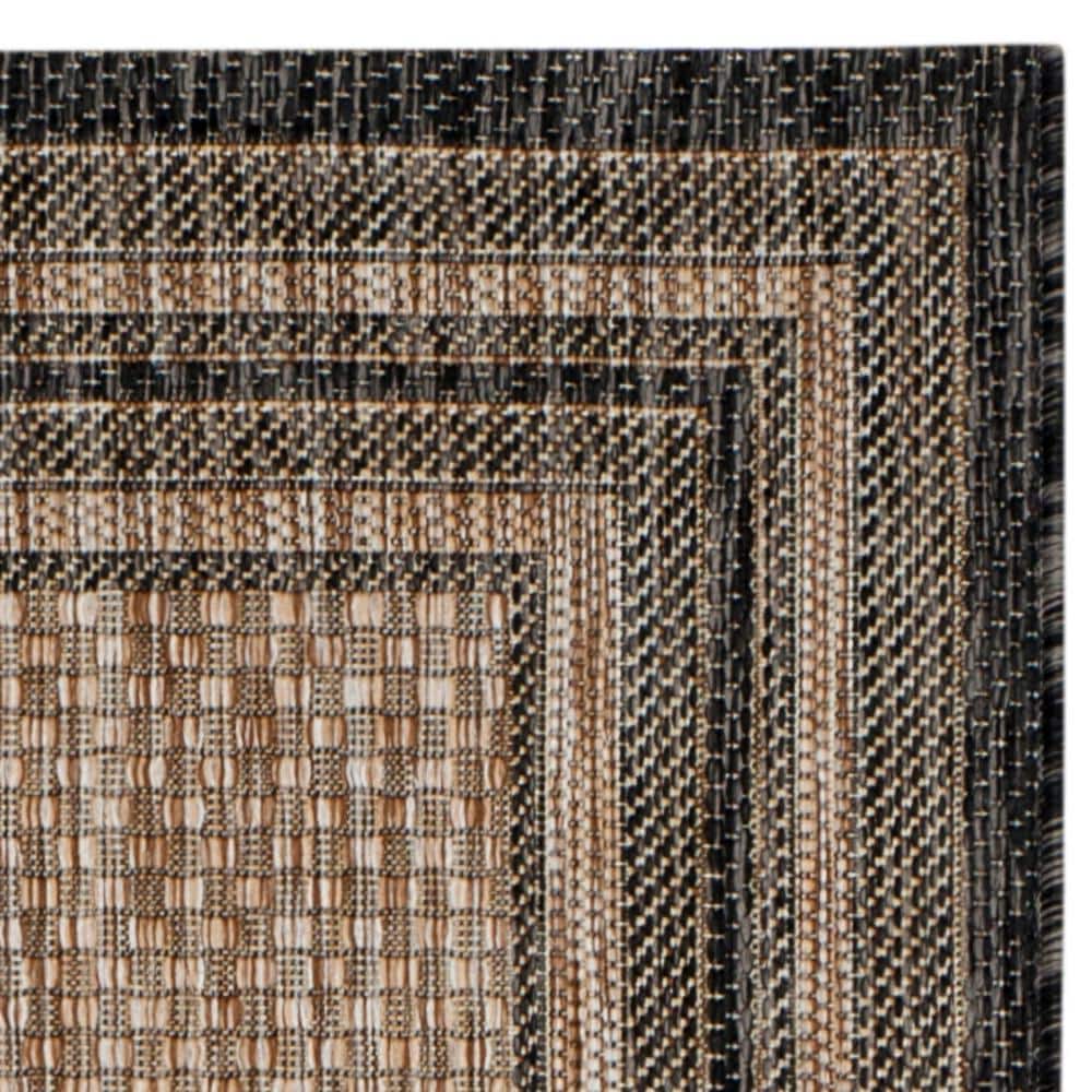 Easy-Care Reversible Flat Woven Brown Synthetic Runner 2'3" x 14'