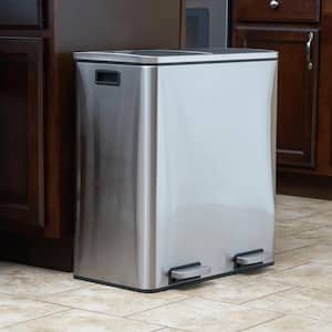 Glad Stainless Steel Step Trash Can w/ Clorox Odor Protection Large Metal  20gal 749732745079