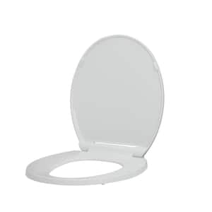 Round Slow Closed Front Toilet Seat with Quick Release Hinges in White