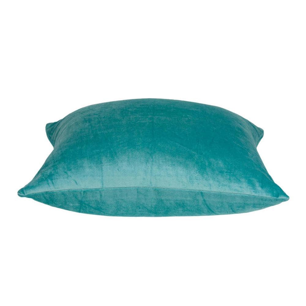 Camila Aqua Velvet Square Throw Pillow 20" x 20"