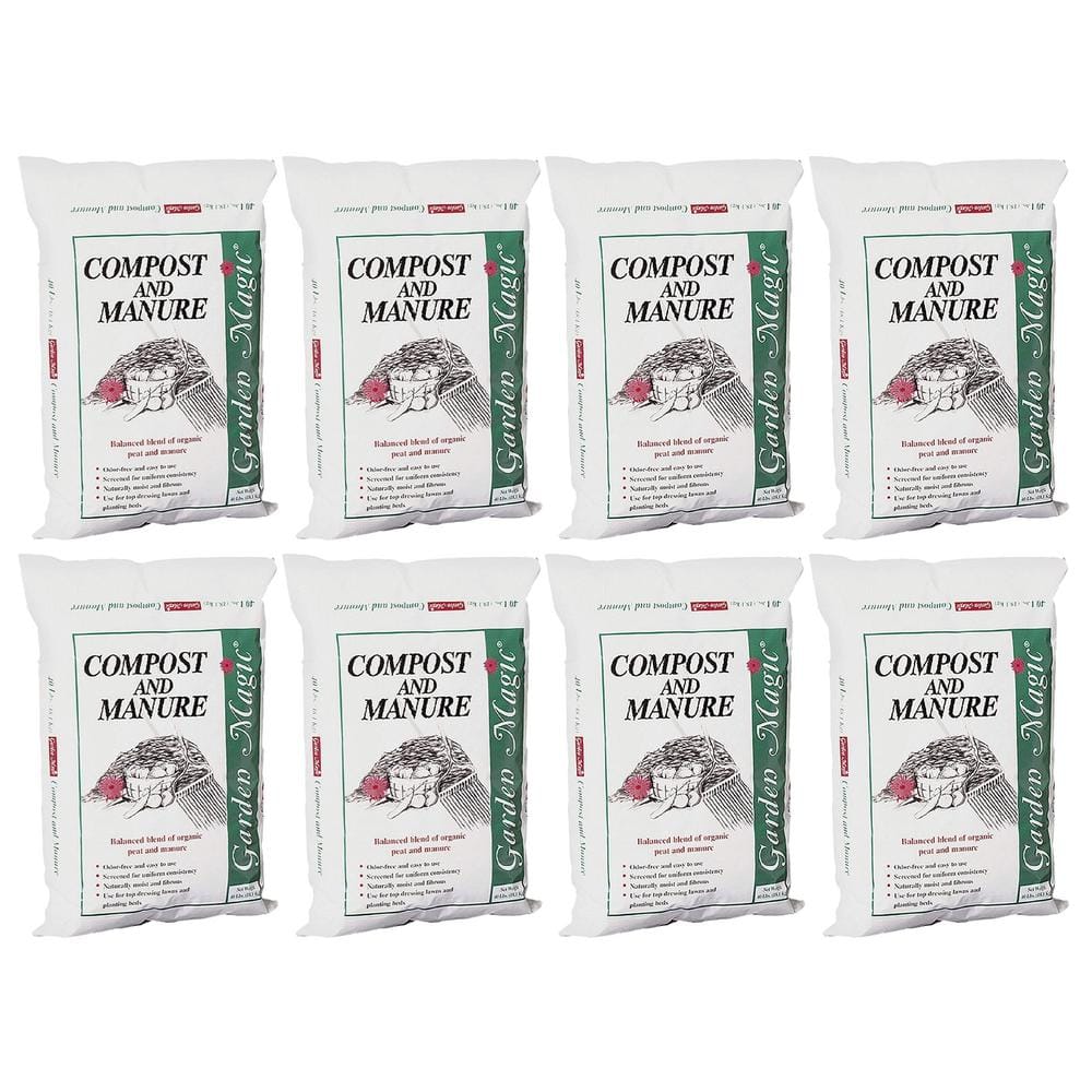 BACCTO Lawn Garden Compost and Manure Blend, 40 Pound Bag (8-Pack)
