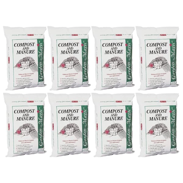 Lawn Garden Compost and Manure Blend, 40 Pound Bag (8-Pack)