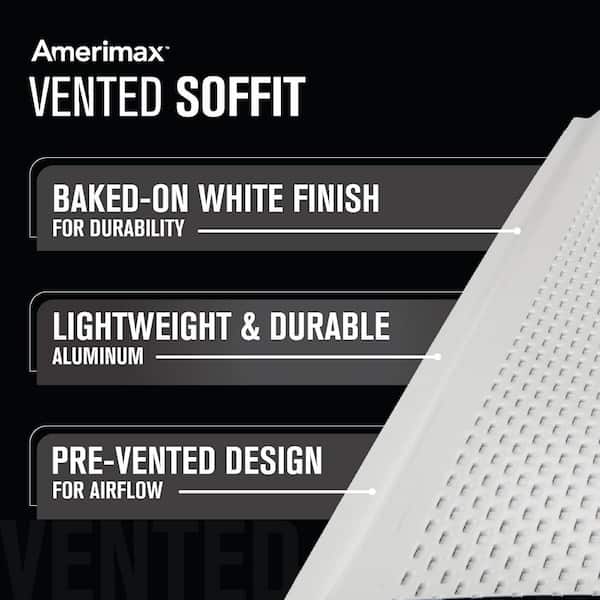 12 in. x 12 ft. White Aluminum D6 Vented Soffit
