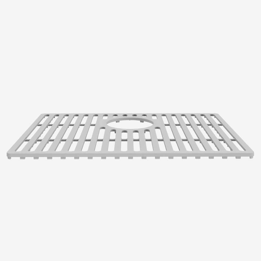 Upgraded Silicone Kitchen Sink Mat 28x14 Sink Protectors with Rear Drain  Gray