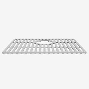 19 in. Silicone Kitchen Sink Protective Bottom Grid For Single Basin Sink in Gray