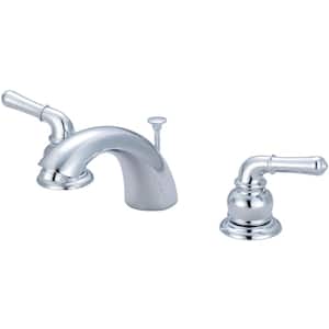 4 in. Centerset Widespread Double-Handle Bathroom Faucet with Drain Assembly in Polished Chrome