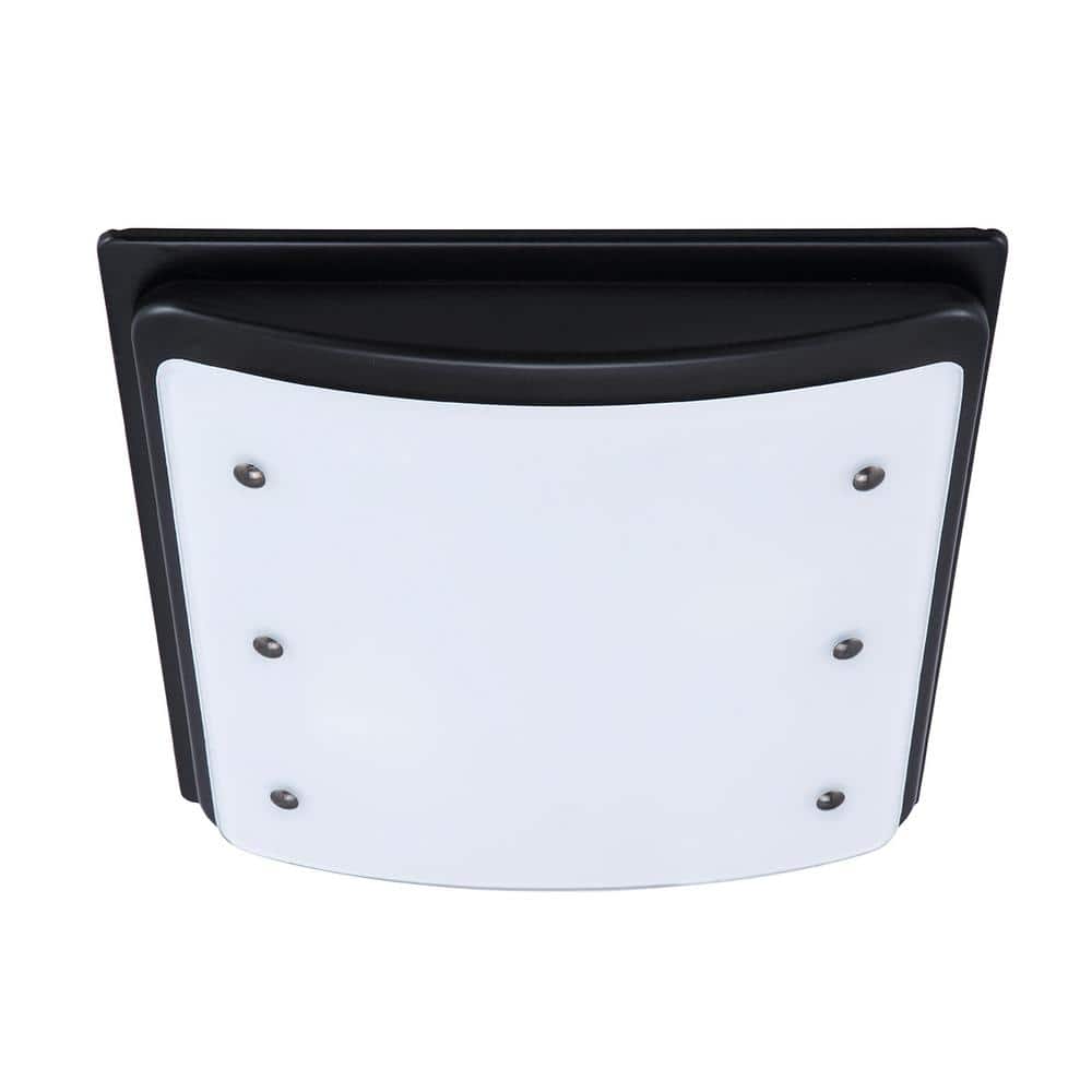 Matte Black Decorative Bathroom Ventilation Fan with Light