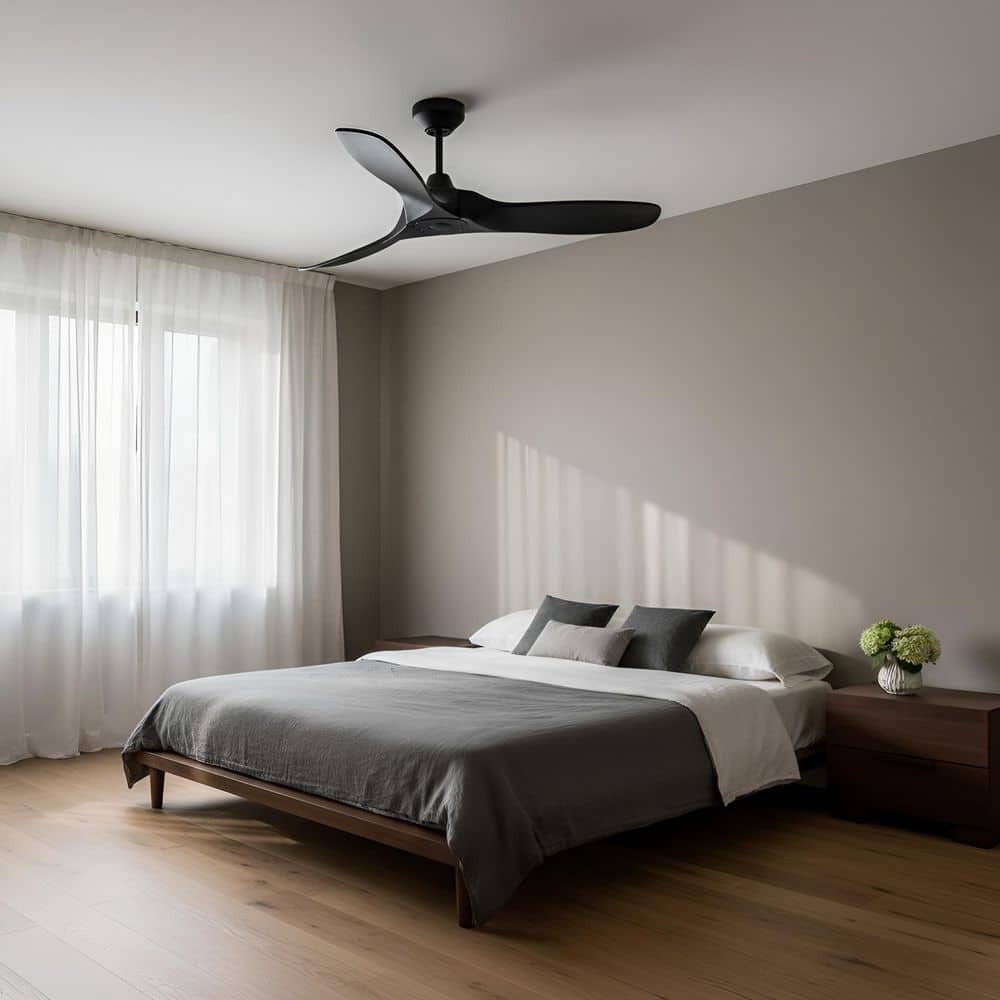 Maverick Smart 44 in., Indoor/Outdoor Midnight Black Modern Downrod Mount Ceiling Fan with Remote Included price history on PriceWatchPro