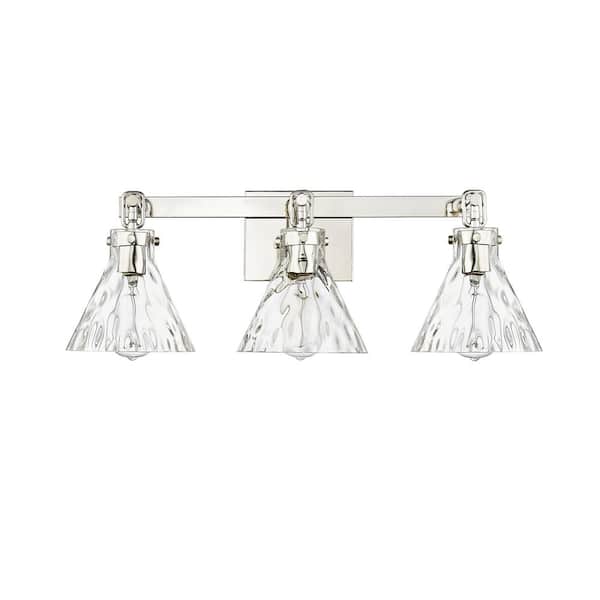 Millennium Lighting Barlon 25.5 in. 3-Light Polished Nickel Vanity-Light Clear Water