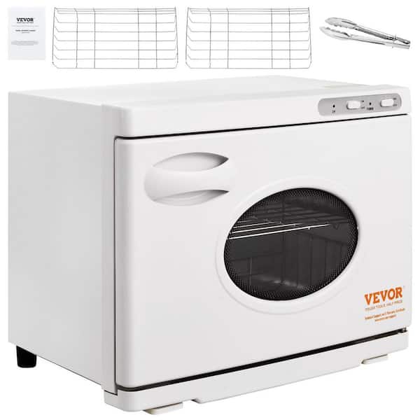 Hot Towel Warmer 23L Capacity White Towel Warmer with See Through Window and 2 Stainless Steel Racks for 50-60 Towels