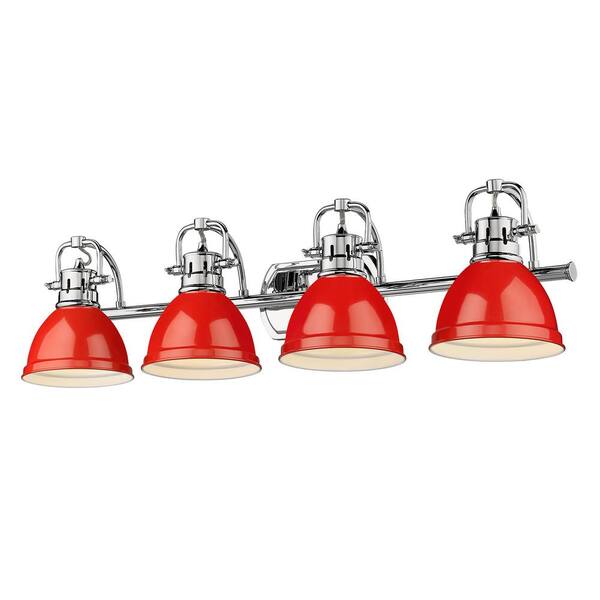 red bathroom light fixture