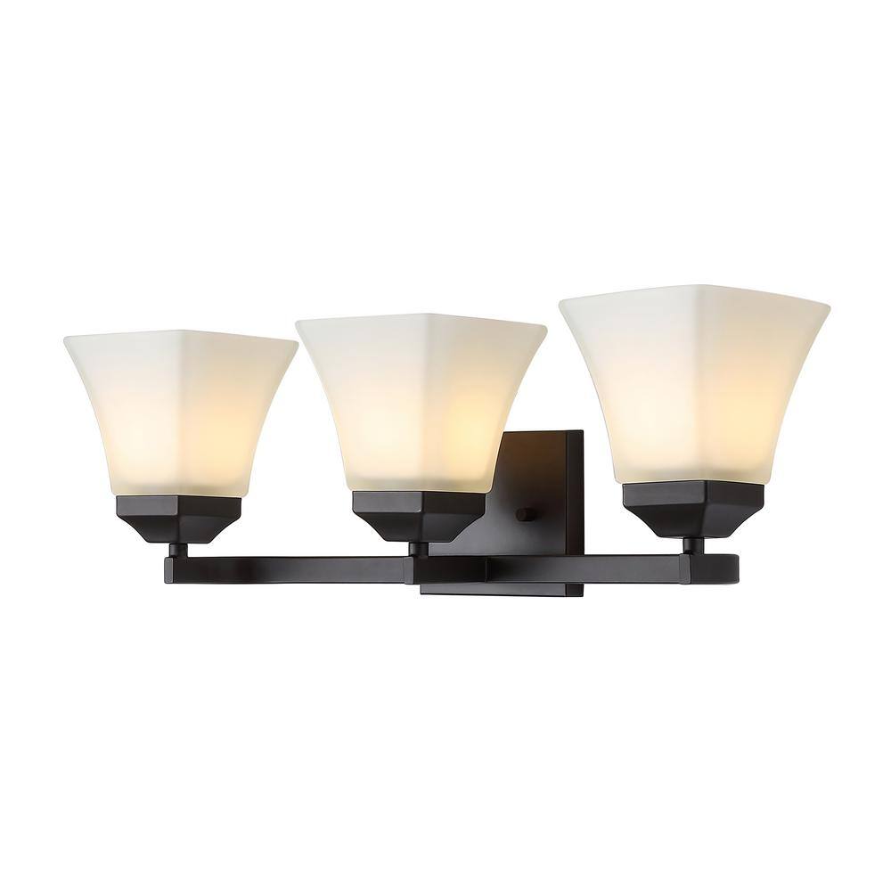 Staunton 24" Oil-Rubbed Bronze 3-Light Vanity with Clear Glass Shades