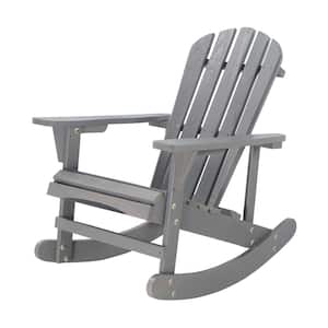 Gray Pine Wood Outdoor Rocking Chair