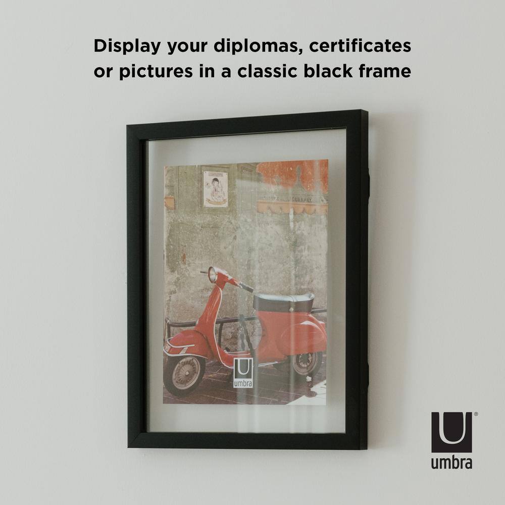 Classic Black 11x14 Wood Floating Document Frame