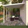 8 ft. x 18 ft. White Aluminum Attached Solid Patio Cover with 4-Posts Maximum Roof Load 30 lbs.