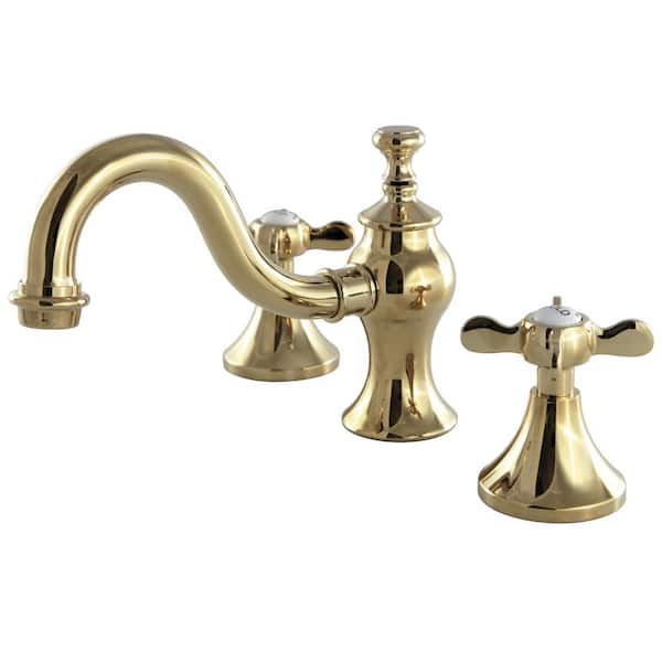 Kingston Brass Essex 8 in. Widespread 2-Handle Bathroom Faucet in Polished Brass