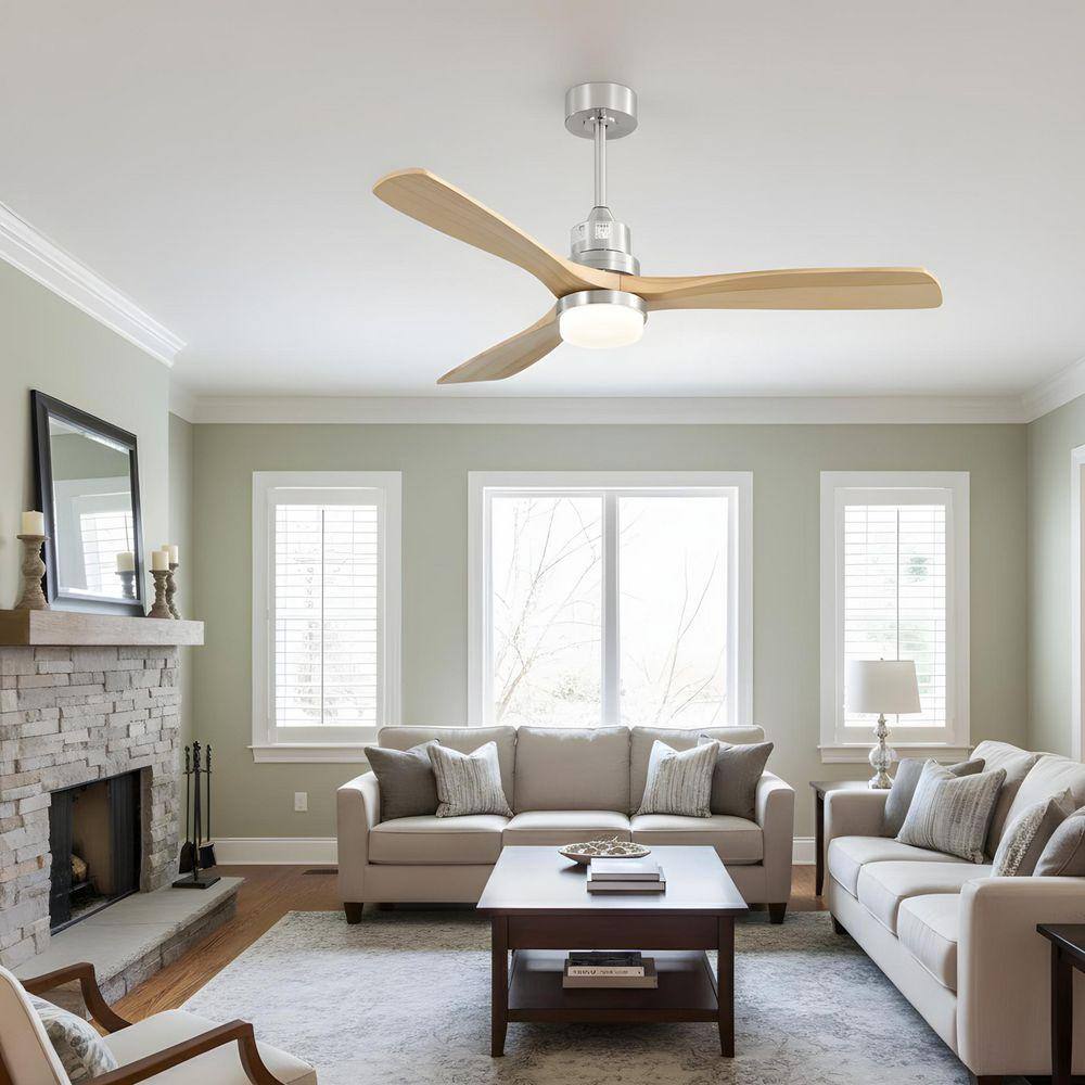 RCCFBHM 52 in. LED Indoor Brushed Nickel Ceiling Fan with Light Kit ...