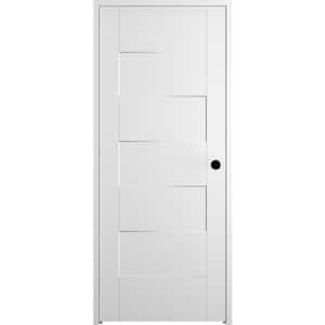 Lester 24 in. x 80 in. Left-Hand Hollow Core Snow White Finished Wood Single Prehung Interior Door