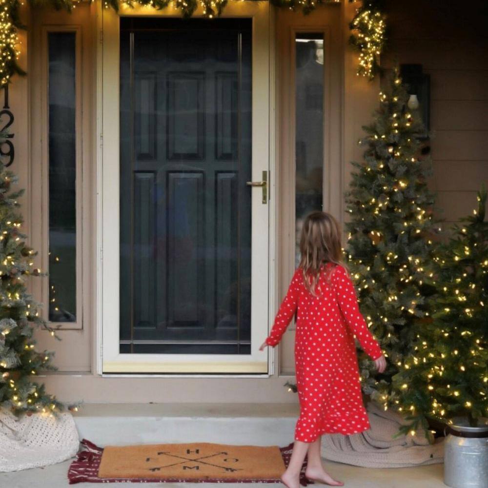 9-Ft Slim White Flocked Fir Christmas Tree with LED Lights