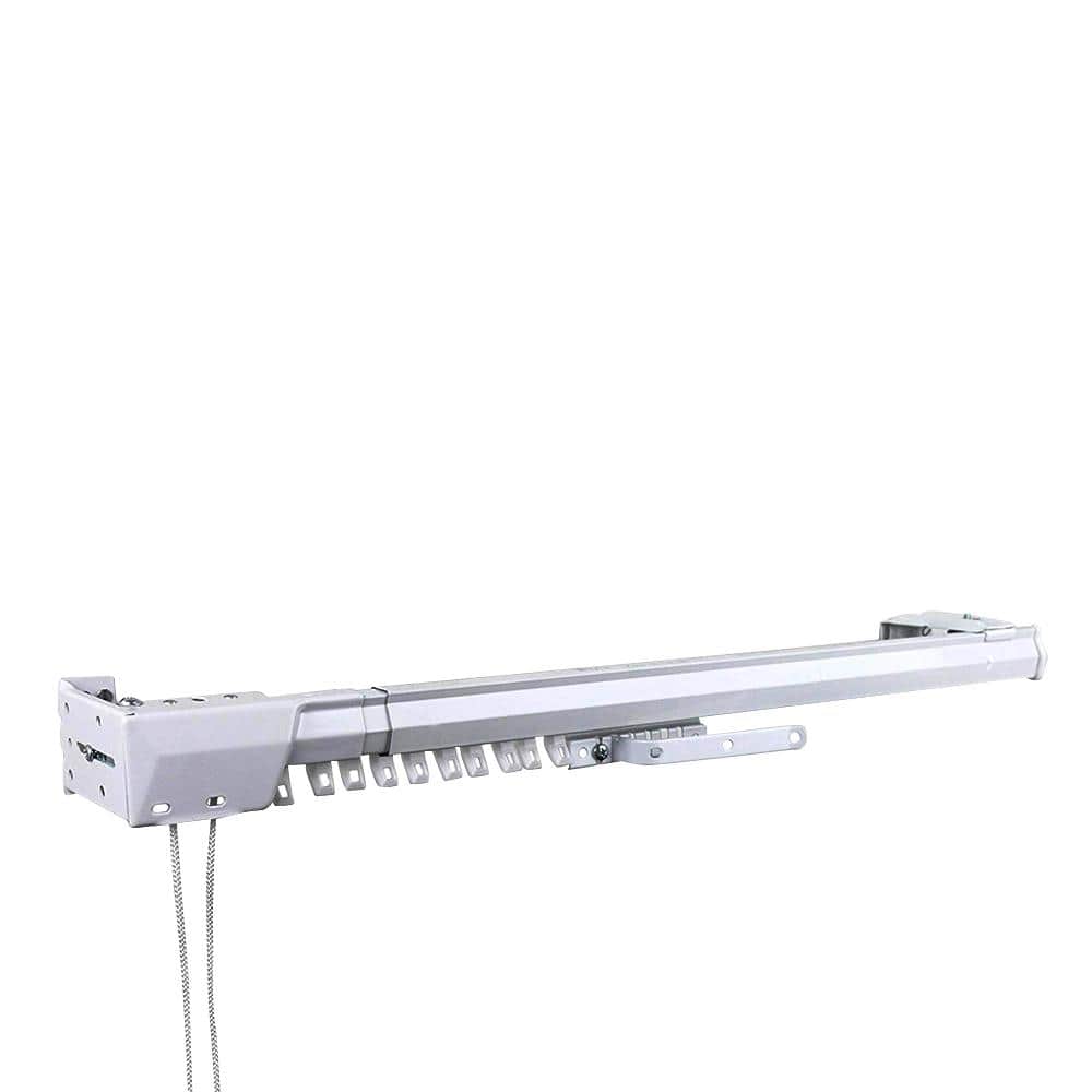 Heavy Duty White Steel Traverse Curtain Rod 48-84 Inches