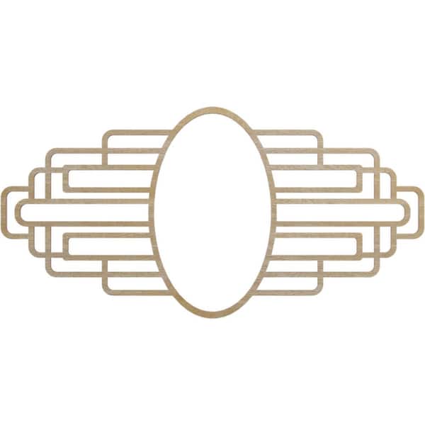 Ekena Millwork 32 in. x 16 in. x 1/4 in. Elizabeth Wood Fretwork Pierced Ceiling Medallion, Birch