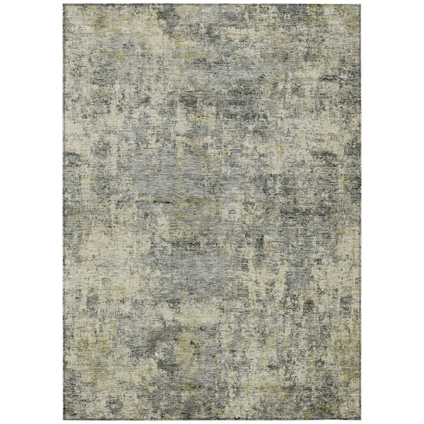 Chantille Machine Washable Indoor/Outdoor Abstract ACN2061 Pewter 8 ft. x 10 ft. Area Rug