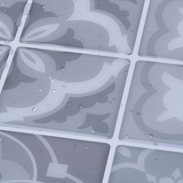 Art3d A17042 - Grey Marble Peel and Stick Backsplash tiles, 12x12 Set of 6