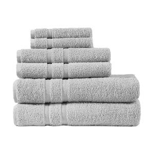 Aegean 6-Piece Grey 100% Turkish Cotton Bath Towel Set