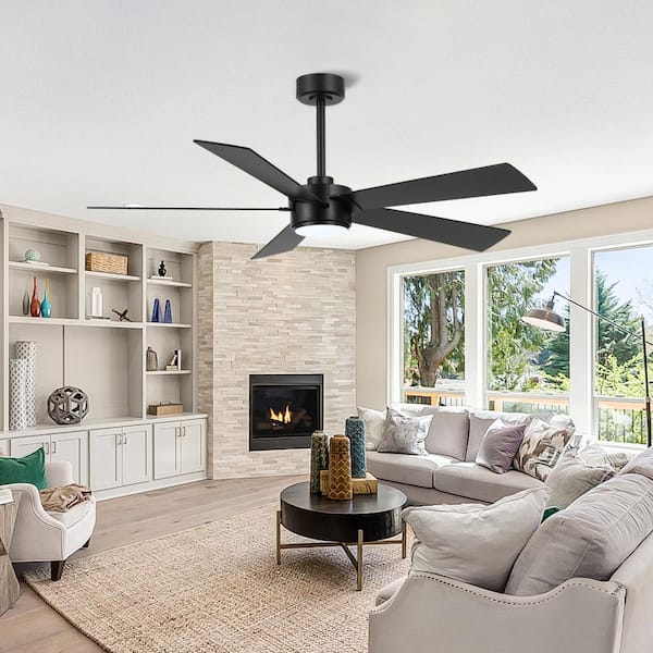 MLiAN 54 in. (4.5 ft.) 5 Blades Indoor Ceiling Fan with Integrated