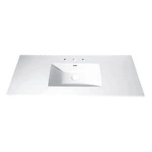 49 in. Vitreous China Vanity Top with Rectangular Bowl in White