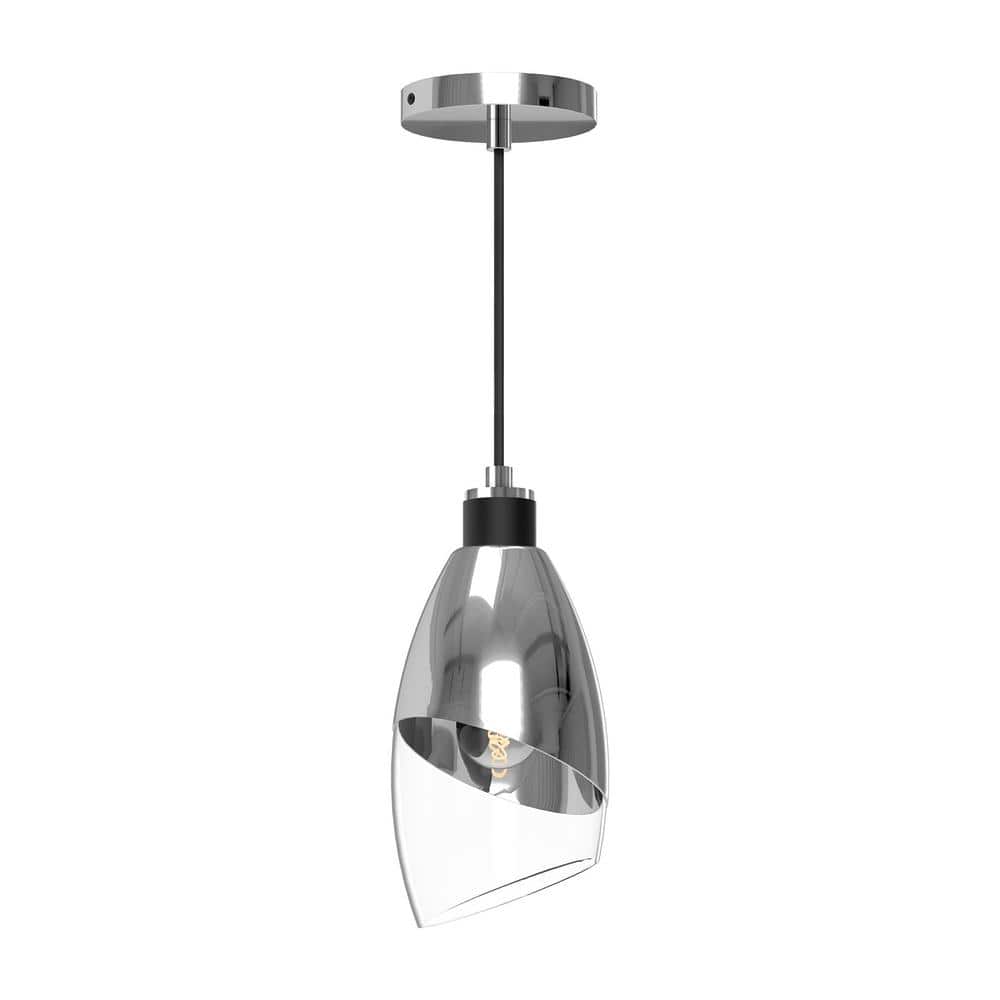 Cassia Mini Bowl Pendant Light in Matte Black with Clear Glass