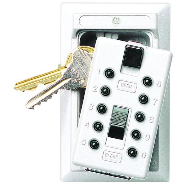 Kidde Mounted 5-Key Lock Box with Pushbutton Combination Lock, ​White