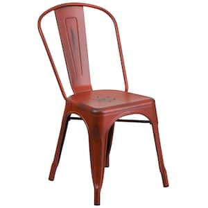 Metal Outdoor Dining Chair in Kelly Red