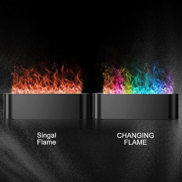 Afoxsos - Colorful Flame Fire Diffuser Humidifier, 7-Colors Oil Diffuser, Ultra-Quiet Aroma Essential Oils Aromatherapy Diffusers