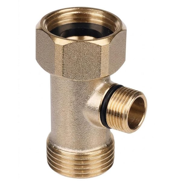 Bidet T Adapter Bidet Attachment with 3 Way Tee Connector Metal T Valve for Toilet Hot and Cold Water Systems