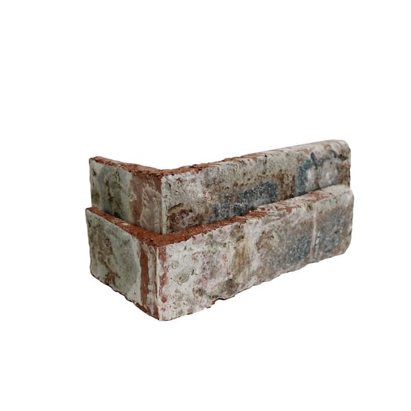 Old Mill Brick 7.625 in. x 3.625 in. x 2.25 in. x 0.5 in. Seaside Thin Brick Corners (Box of 18-Bricks)