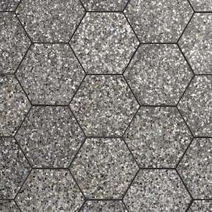 Shoal Hex Gray Pearl 7.87 in. x 9.05 in. Polished Terrazzo Floor and Wall Tile (8.11 sq. ft./Case)