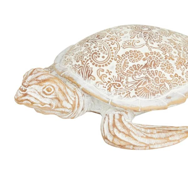 Litton Lane Beige Polystone Turtle Sculpture (Set of 3)