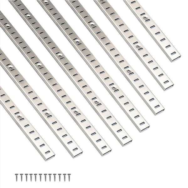 Adjustable Shelf Bracket 40 in. 8-Pack, Shelf Pilaster Strips, Shelf Rail, Shelf Track for Cabinet Closet Organization