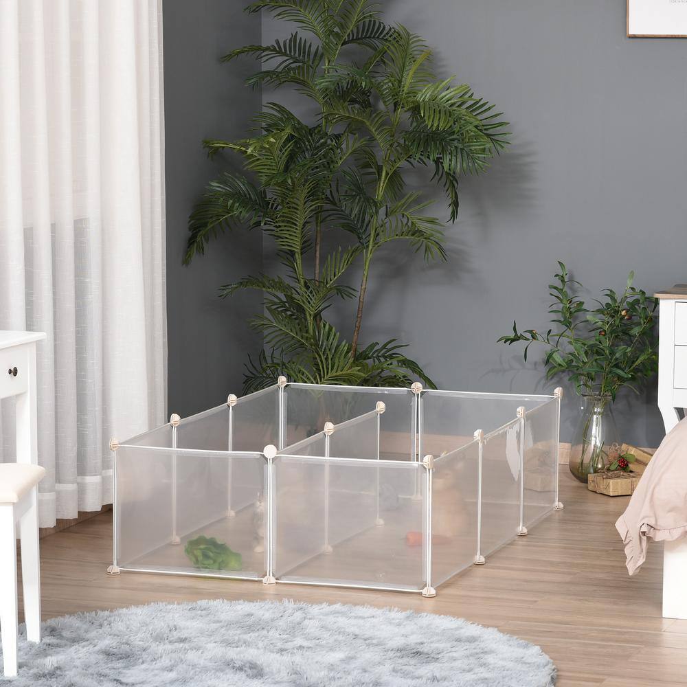 Clear Plastic Pet Playpen with Multi-Angle Connectors