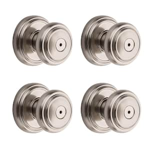 Prestige Alcott Satin Nickel Bed/Bath Door Knob (4-Pack)