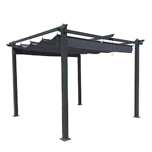 10 ft. x 9 ft. Outdoor Patio Retractable Pergola With Canopy