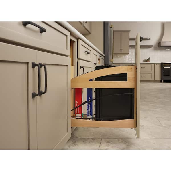 Craftsman Collection Solid Maple Tray Divider/Foil Wrap Holder Pullout w/ BLUM Soft-Close for 9 in. Base Cabinets