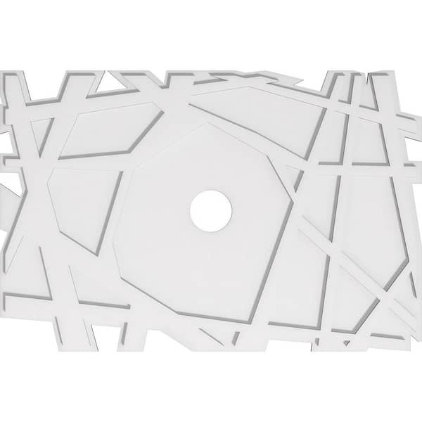Ekena Millwork 40 in. W x 26-5/8 in. H x 4 in. ID x 1 in. P Novo Architectural Grade PVC Contemporary Ceiling Medallion