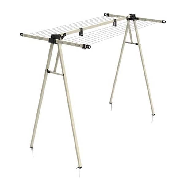 Portable A-Frame Outdoor/Indoor Clothesline in White Mist, 72 Feet Drying Space, with Accessories