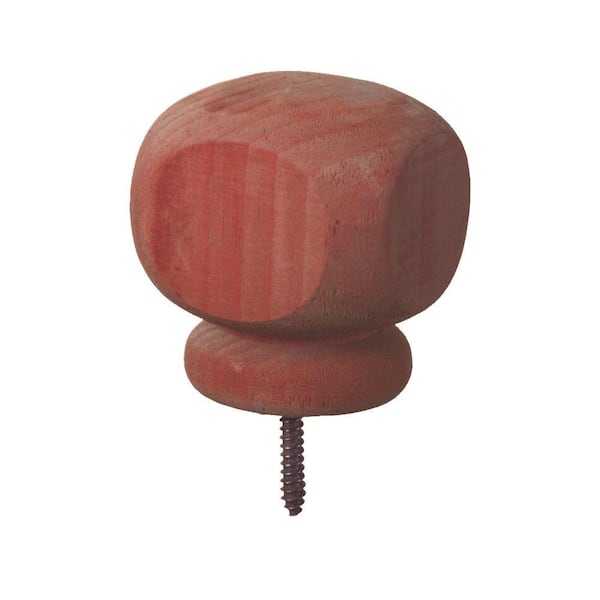 Unbranded 4 in. x 4 in. Finial Contemporary Pressure-Treated Redwood-Tone Pine WeatherShield Post Cap