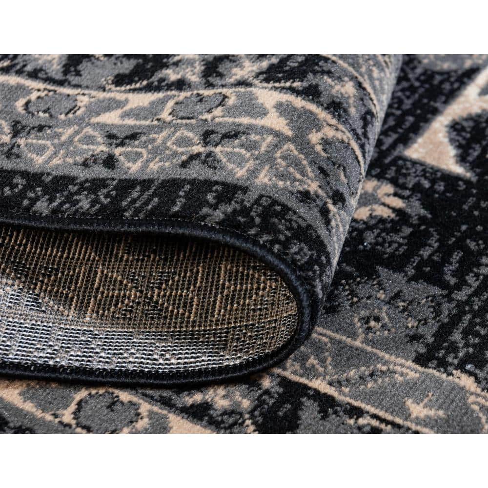 Handmade Black Synthetic 9' x 12' Rectangular Area Rug
